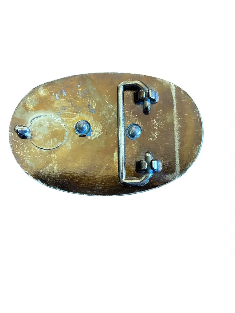 Vintage Gold Tone 3D Lizard Solid Brass Western Belt Buckle Y2K